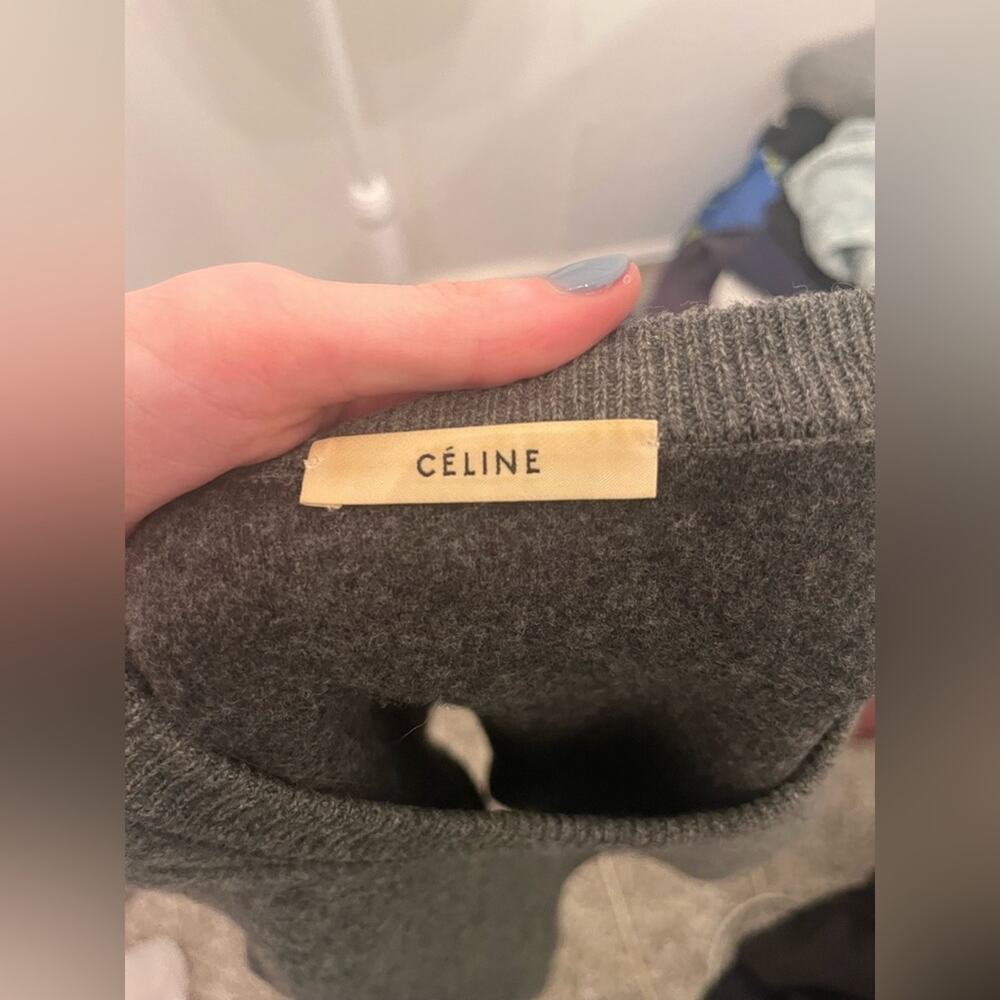 Celine Wool Sweater Size XS Grey Designer - Picture 2 of 4